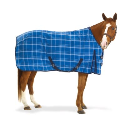 SALE RACK: Equi-Essentials EZ-Care Plaid Stable Sheet - 69 - Blue Plaid
