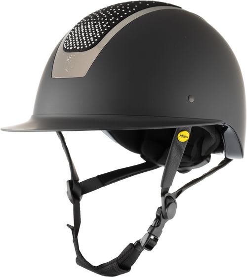 OVERSTOCK: Equinavia Crown MIPS Riding Helmet - Small - Black/Silver Crystal