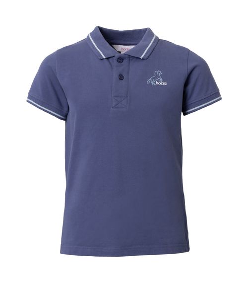 SALE RACK: Horze Kids' Sohra Polo Shirt - EU 122-128/US Small - Velvet Morning
