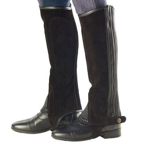 OVERSTOCK: Ovation Pro Suede Half Chaps - X Large - Black