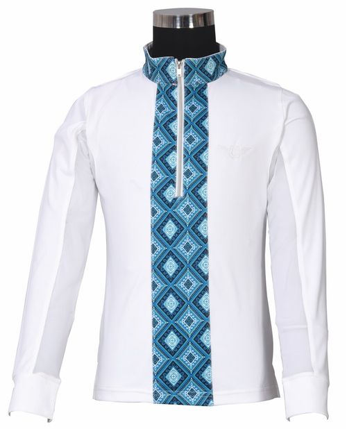 OVERSTOCK: TuffRider Kids' Artemis EquiCool Riding Sport Shirt - Large - White/Print