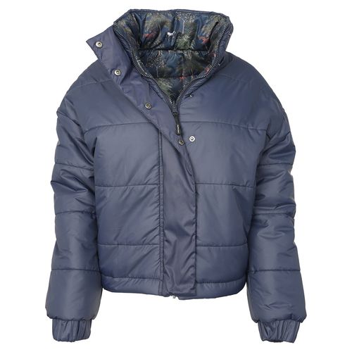 OVERSTOCK: Dapplebay Women's Reversible Puffer Jacket - X Small - Navy/Autumn Toile