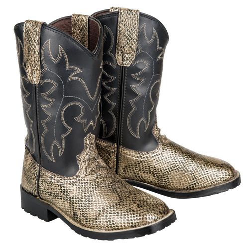 OVERSTOCK: TuffRider Kids' Snake Western Boots - 5 - Black