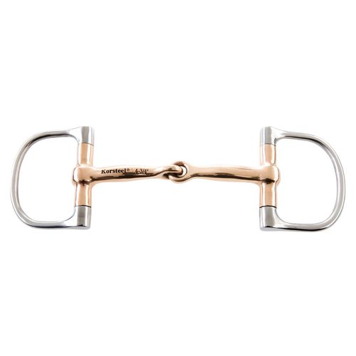 BARN BUSTER: Korsteel Stainless Steel Copper Mouth Dee Ring Snaffle Bit - 5.5in