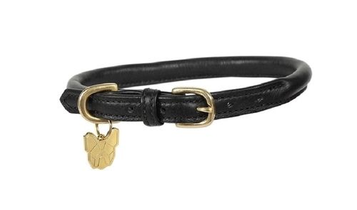 OVERSTOCK: Digby & Fox Rolled Leather Dog Collar - XX Large - Black