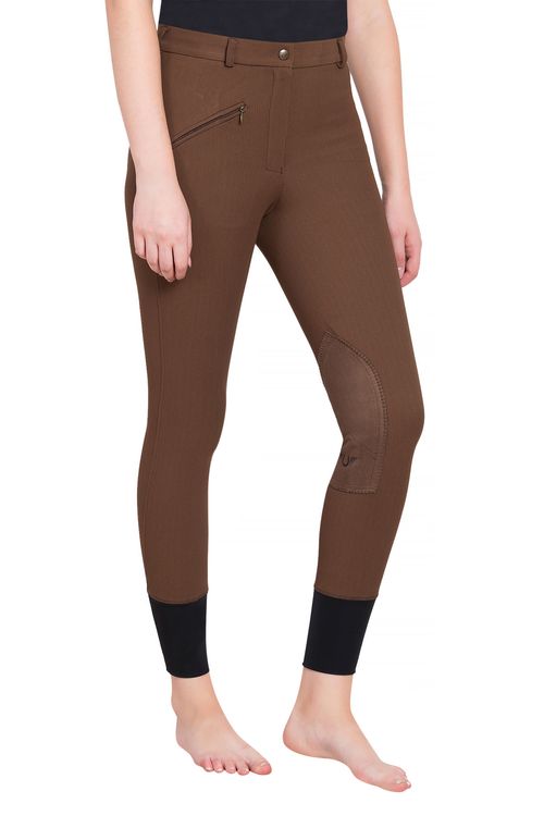 SALE RACK: TuffRider Women's Ribb Knee Patch Breeches - 32 Regular - Chocolate