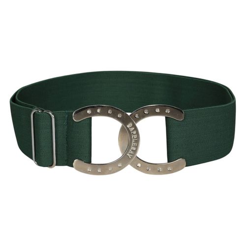 Dapplebay Women's Horse Shoe Elastic Belt - Evergreen/Silver