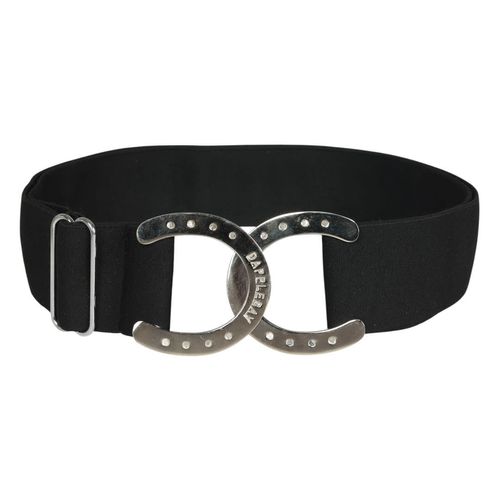 Dapplebay Women's Horse Shoe Elastic Belt - Black/Silver