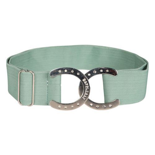 Dapplebay Women's Horse Shoe Elastic Belt - Dusty Teal/Silver