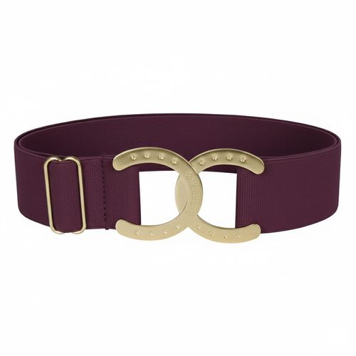 Dapplebay Women's Horse Shoe Belt - Gold/Red