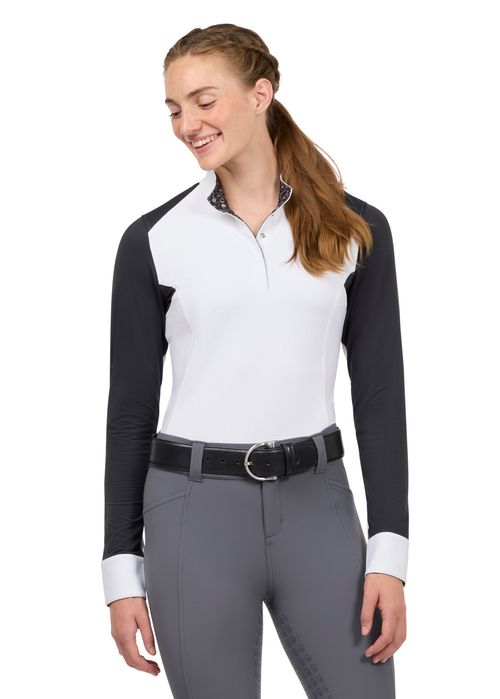 Kerrits Women's Affinity Pro Long Sleeve Show Shirt - Black/Mixed Bits
