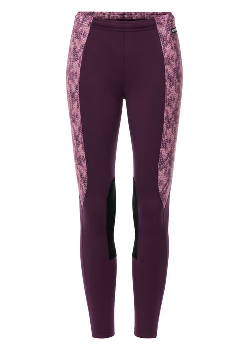 Kerrits Kids' Knee Patch Performance Tights - Velvet Plum/Blush Lucky Casdade
