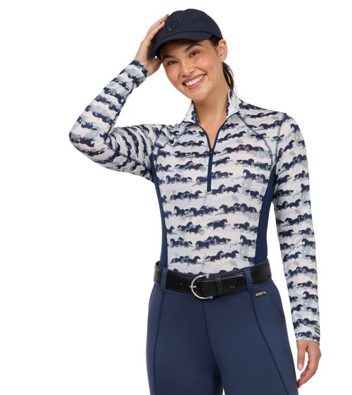 Kerrits Women's Equibreeze Print Ice Fil Long Sleeve Shirt - Mist Brushstrokes