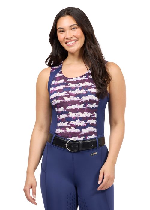Kerrits Women's Equibreeze Print Ice Fil Tank - Berry Brushstrokes