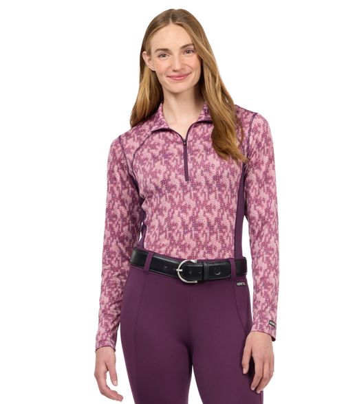 Kerrits Women's Equibreeze Print Ice Fil Long Sleeve Shirt - Blush Lucky Cascade