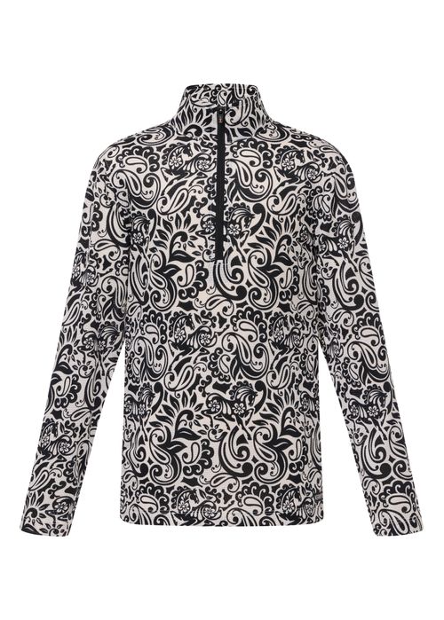 Kerrits Kids' Equibreeze Print Ice Fil Long Sleeve Shirt - Soft White Posh Paisley