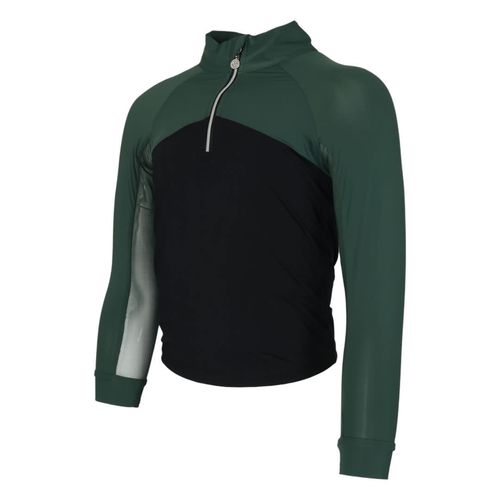 SALE RACK: Dapplebay Kids' 1/4 Zip Long Sleeve Shirt - 8-9 years - Evergreen/Black