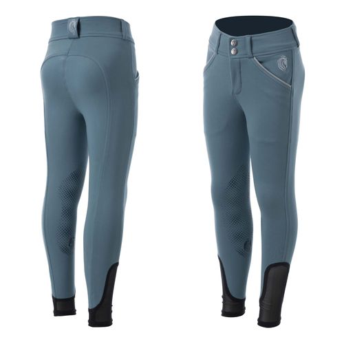 OVERSTOCK: Equinavia Kids' Greta Silicone Knee Patch Breeches - 16 - Bluestone Blue