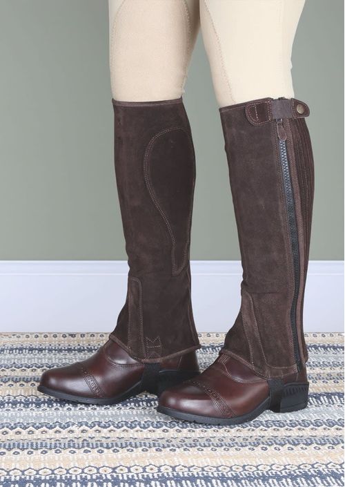 SALE RACK: Shires Moretta Kids' Suede Half Chaps - Medium - Brown