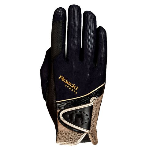 READY TO SHIP: Roeckl Madrid Riding Gloves - 6 - Black/Gold