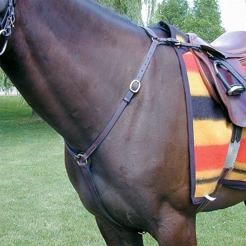 OVERSTOCK: Nunn Finer Hunting Breastplate - Large Horse - Havana/Brass