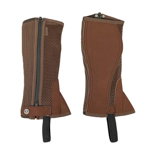 OVERSTOCK: TuffRider Kids' Airflow Synthetic Half Chaps - X Small - Mocha