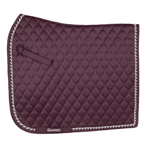 OVERSTOCK: Ovation Quilted Satin Dressage Saddle Pad - Horse - Deepest Plum
