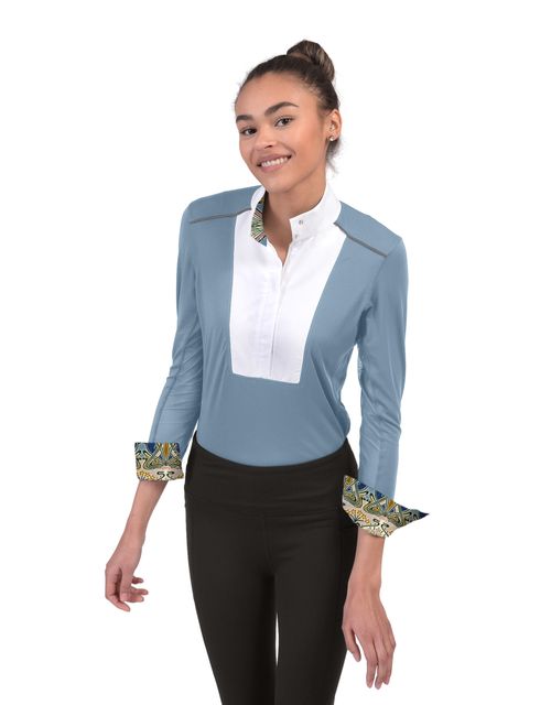 READY TO SHIP: Chestnut Bay Women's SkyCool Liberty Long Sleeve Show Shirt - XX Large - Skyblue