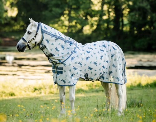 Amigo Pony Bug Rug Plus - Dragonfly Print/Silver/Blue/Sage