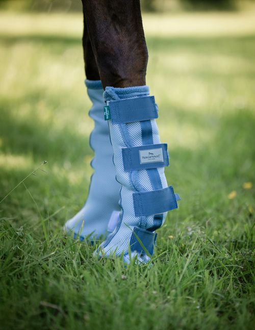 Horseware Fly Boots Set of 2 - Heather Blue/Blue/Silver