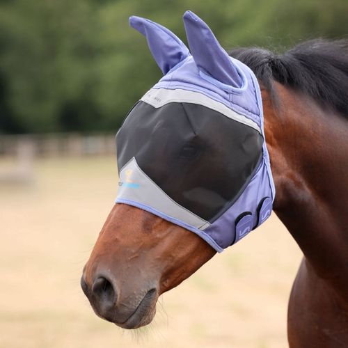 Shires FlyGuard Fine Mesh Fly Mask w/Ears - Sky