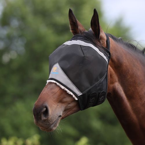Shires FlyGuard Fine Mesh Earless Fly Mask - Jet