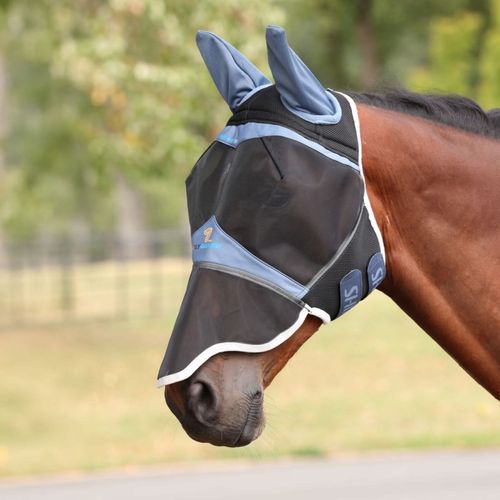 Shires FlyGuard Air Motion Fly Mask w/Ears & Nose - Deep Airforce Blue
