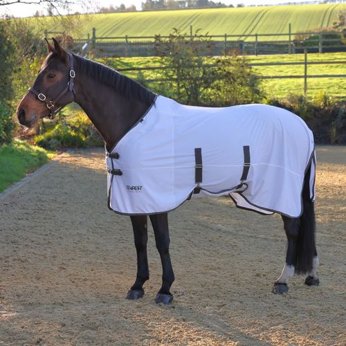 Shires Tempest Original Standard Neck Fly Sheet - White/Khaki