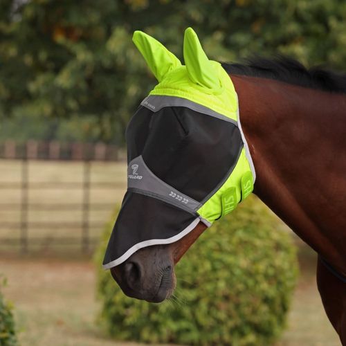 Shires FlyGuard Pro Hi-Viz Fine Mesh Fly Mask w/Ears & Nose - Yellow