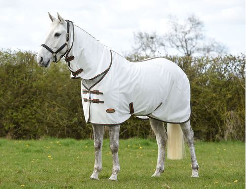 SALE RACK: Weatherbeeta Comitec Tyro Mesh Combo Neck - 63 - White/Green/Burnt Orange