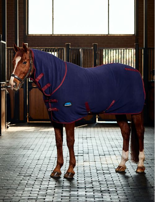 OVERSTOCK: Weatherbeeta Anti-Static Fleece Cooler Combo Neck - 69 - Navy/Burgundy