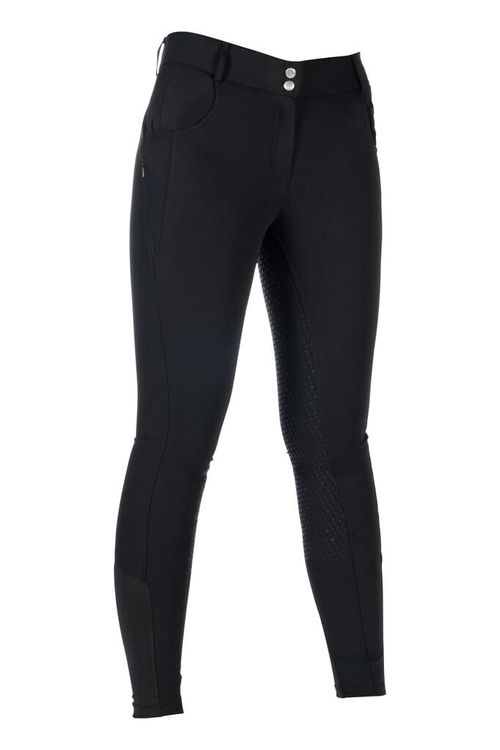 SALE RACK: HKM Women's Ari Mid Rise Silicon Full Seat Breeches - 24 - Black
