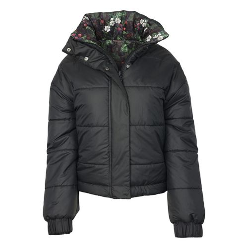 BARN BUSTER: Dapplebay Women's Reversible Puffer Jacket - Medium - Black/Blackberry Daze