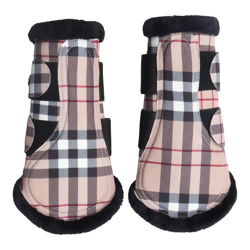 SALE RACK: Dapplebay Brush Boots - Medium - Tan Holiday Plaid