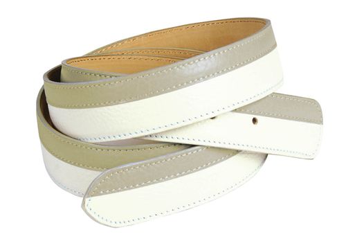 READY TO SHIP: Alessandro Albanese Bicolor Belt - 95cm - Ice/Khaki