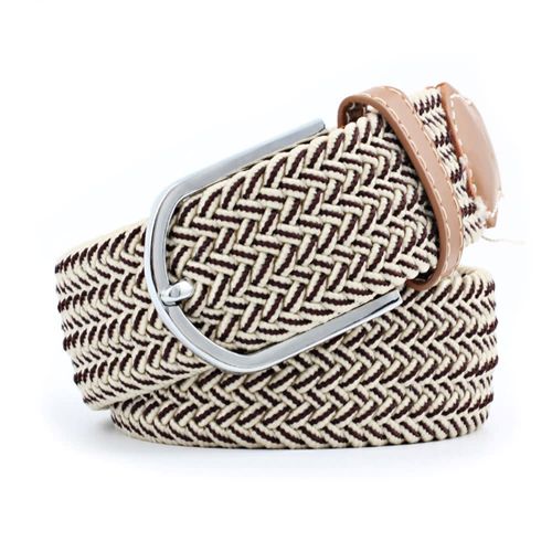 TuffRider FlexiFit  Stretch Braided Riding Belt - Beige/Coffee