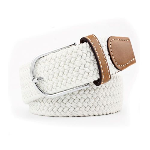 TuffRider FlexiFit  Stretch Braided Riding Belt - White