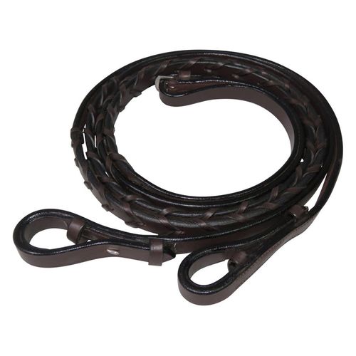 Henri de Rivel Flat Laced Reins - Australian Nut