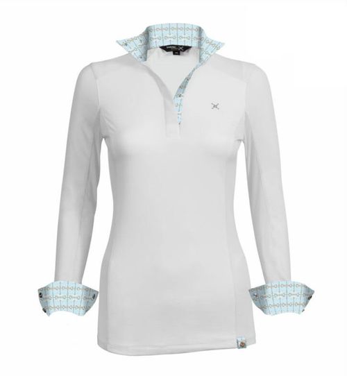 BARN BUSTER: Tredstep Women's Solo Milan Long Sleeve Competition Shirt - Large - Irish Blue