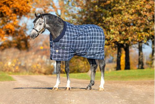 OVERSTOCK: Rhino Original Stable Blanket 250g - 69 - Navy Check/Indigo