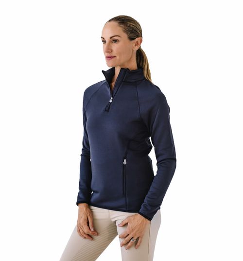 OVERSTOCK: Ovation Women's Half Zip Riding Fleece - Small - Black