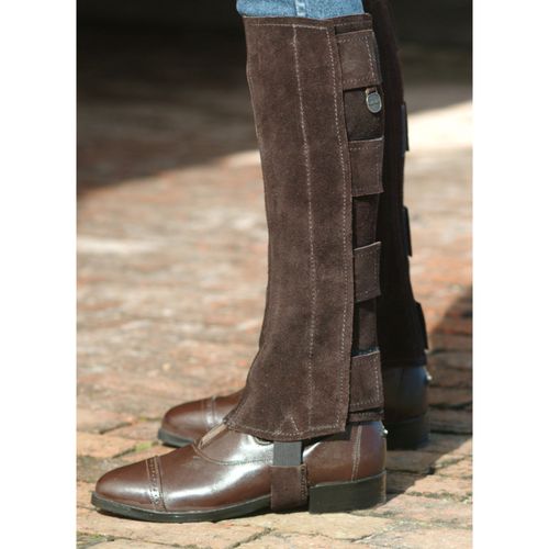 BARN BUSTER: Ovation EZE Tab Suede Half Chaps - X Large - Brown