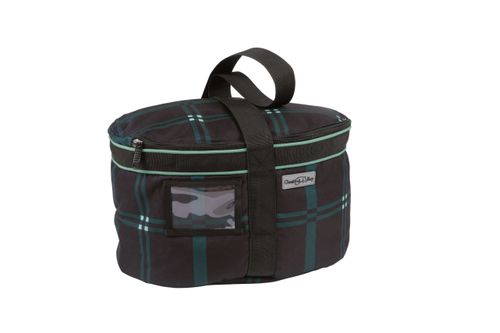 Chestnut Bay Quilted Lined Helmet Bag - Hunter Plaid