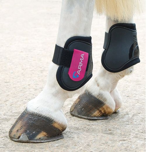 SALE RACK: Shires ARMA Fetlock Boots - Cob/Horse - Black/Raspberry